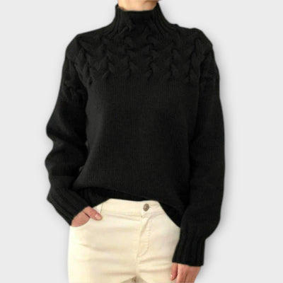 Ladies' Sweater with Cable Knit Detail