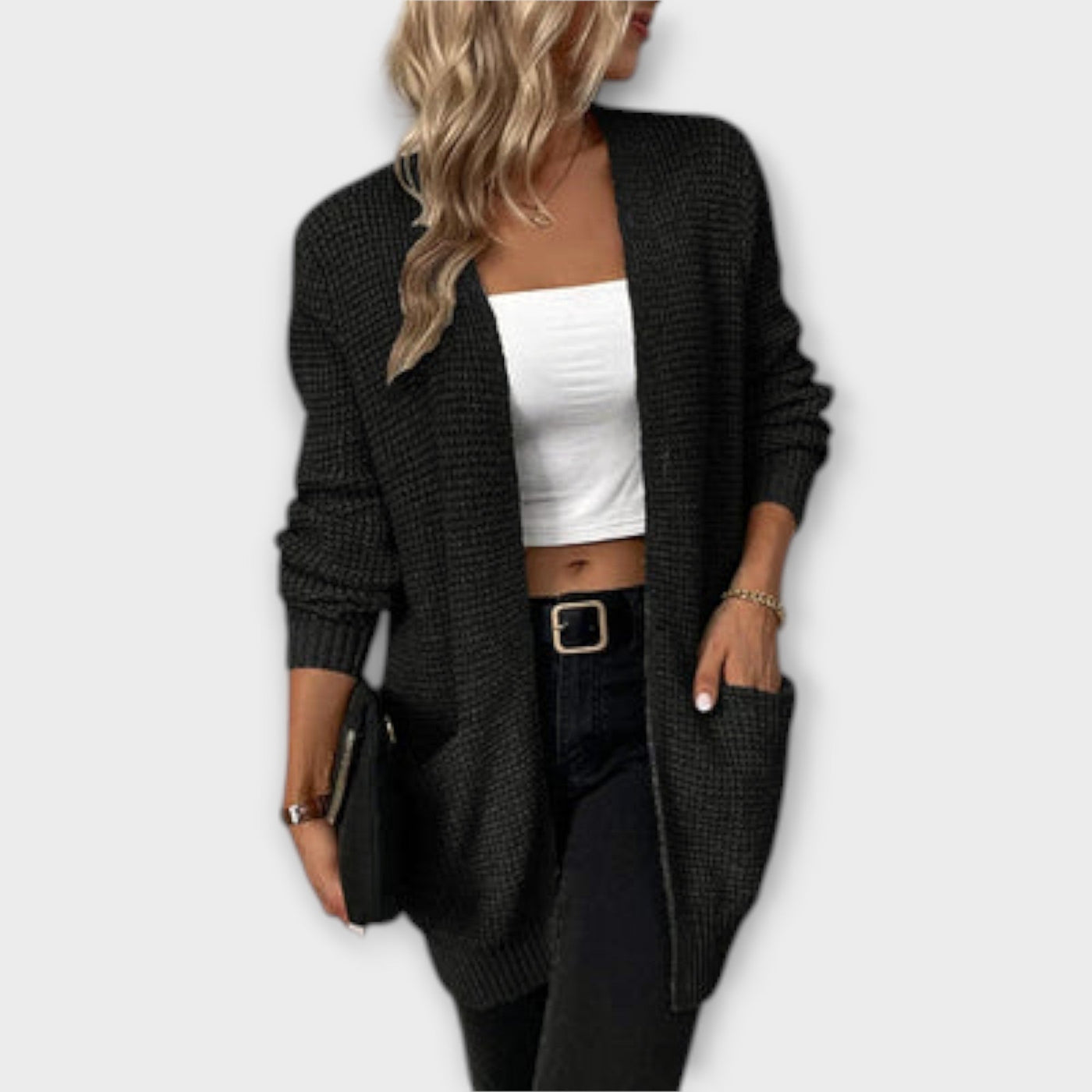 Casual knitted cardigan with pockets