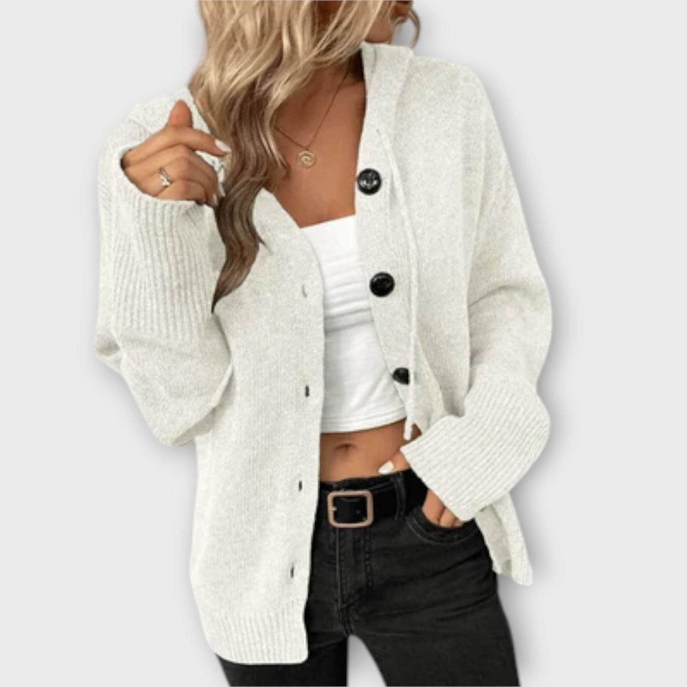 Knitted cardigan with buttons