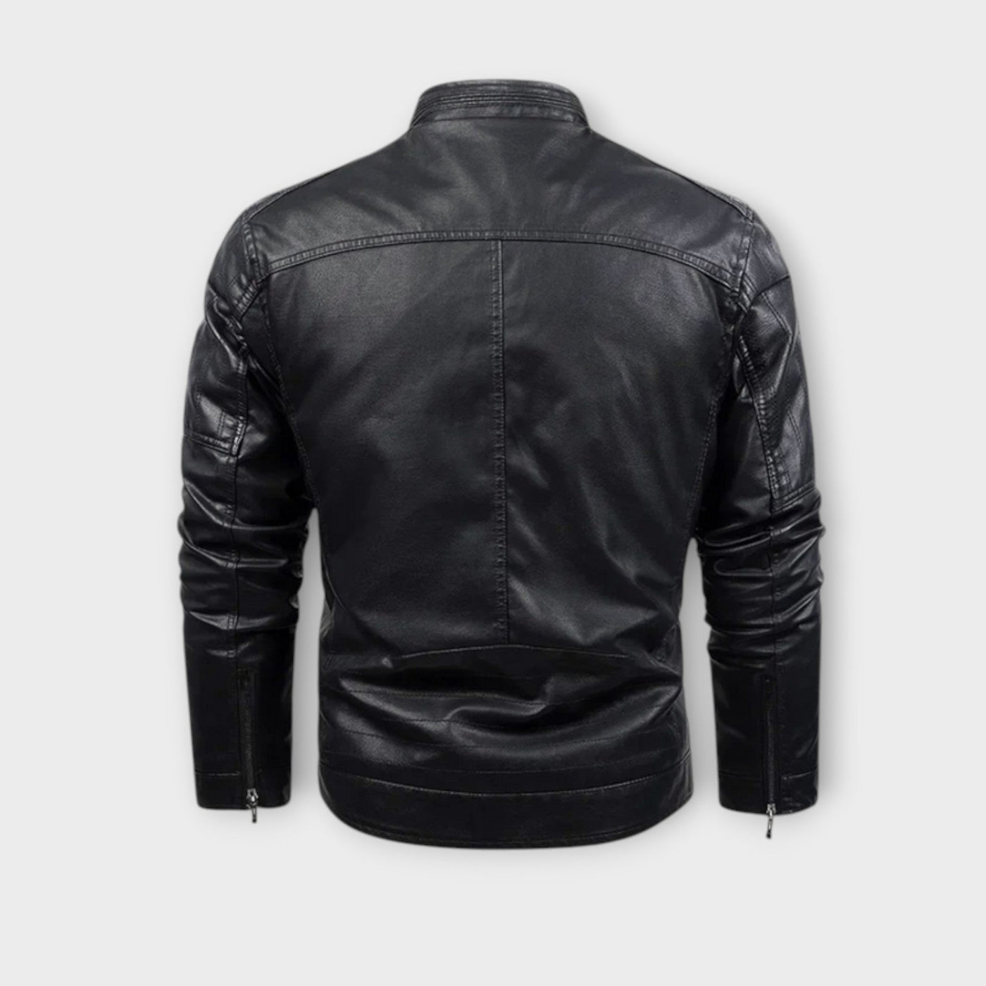 Leather Jacket Lined with Retro Fleece