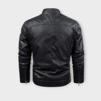 Leather Jacket Lined with Retro Fleece