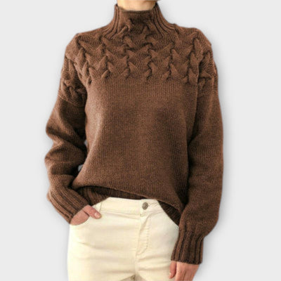 Ladies' Sweater with Cable Knit Detail