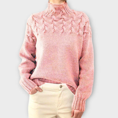 Ladies' Sweater with Cable Knit Detail