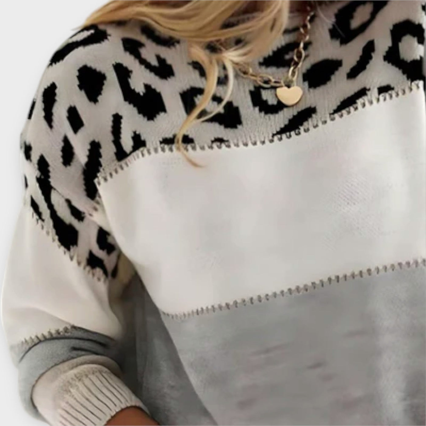 Casual Sweater with Lion Design