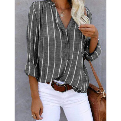 Maddie | Striped Button-Up Shirt