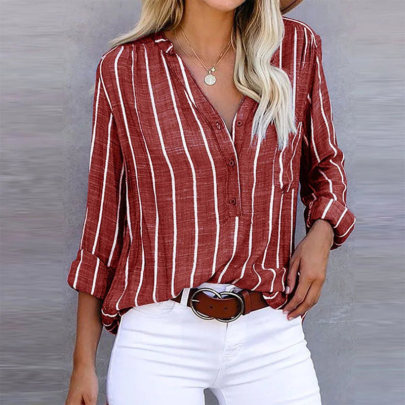 Maddie | Striped Button-Up Shirt
