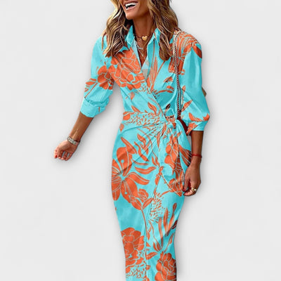 Clarissa - Striped Midi Shirt Dress