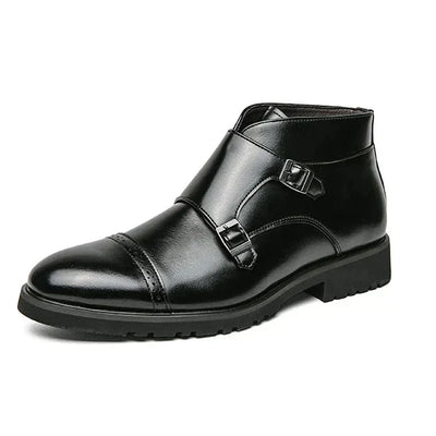 Parker | Double Buckle Boots in Synthetic Leather