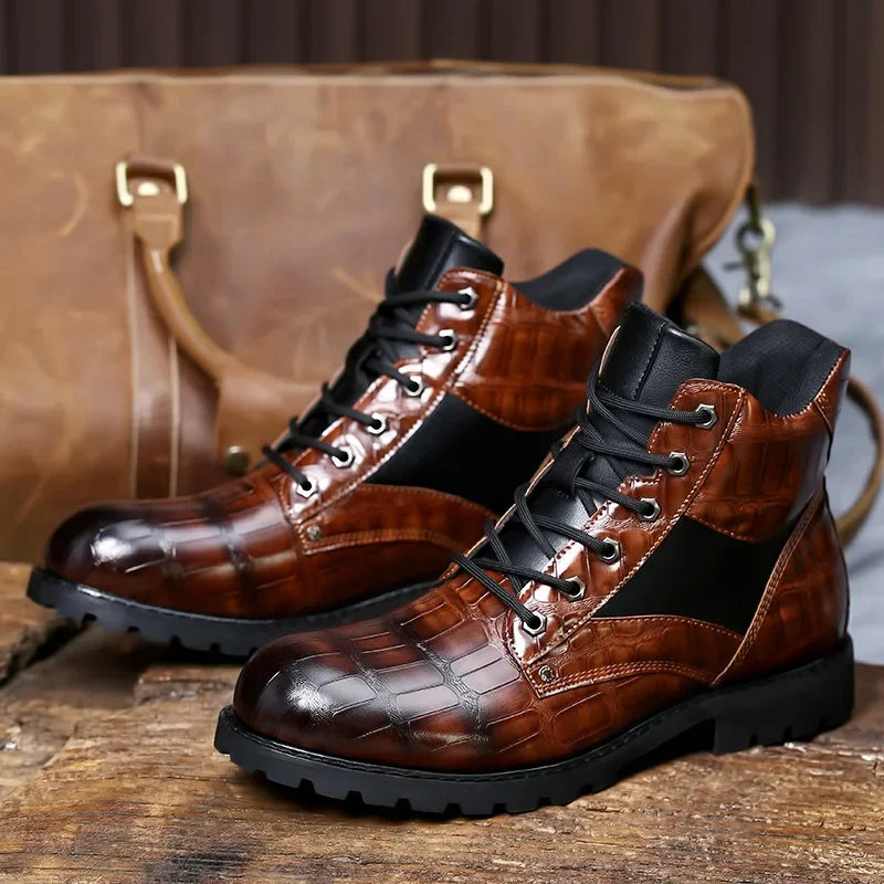Rendell™ | Crocodile leather boots