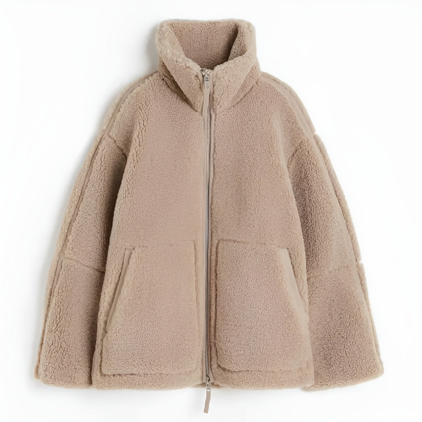 Kaja | Soft Teddy Coat with Stand-Up Collar