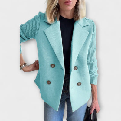 Amora - Elegant Knit-Sleeve Blazer