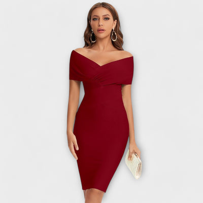 Elegant dress with V-neck