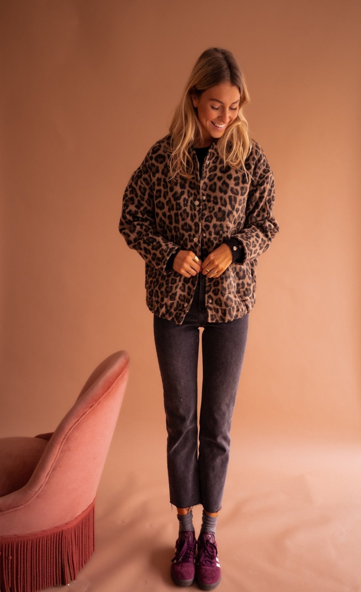 Chiara | Short jacket with leopard print