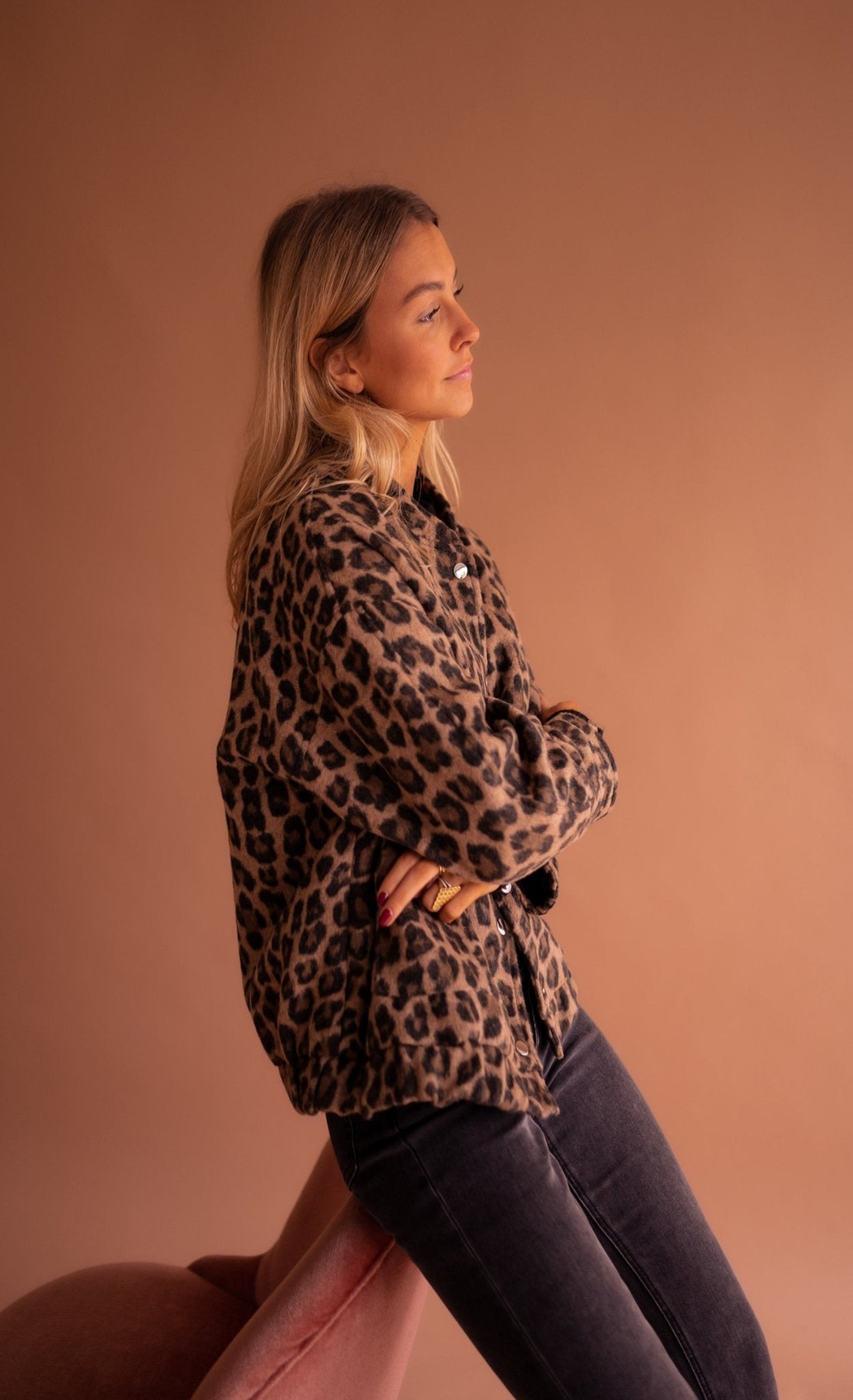 Chiara | Short jacket with leopard print
