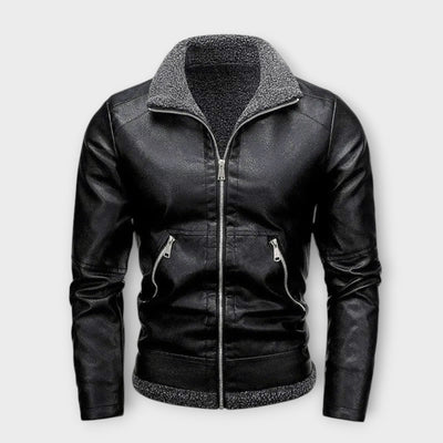 Elegant Leather and Fleece Jacket
