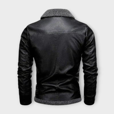 Elegant Leather and Fleece Jacket