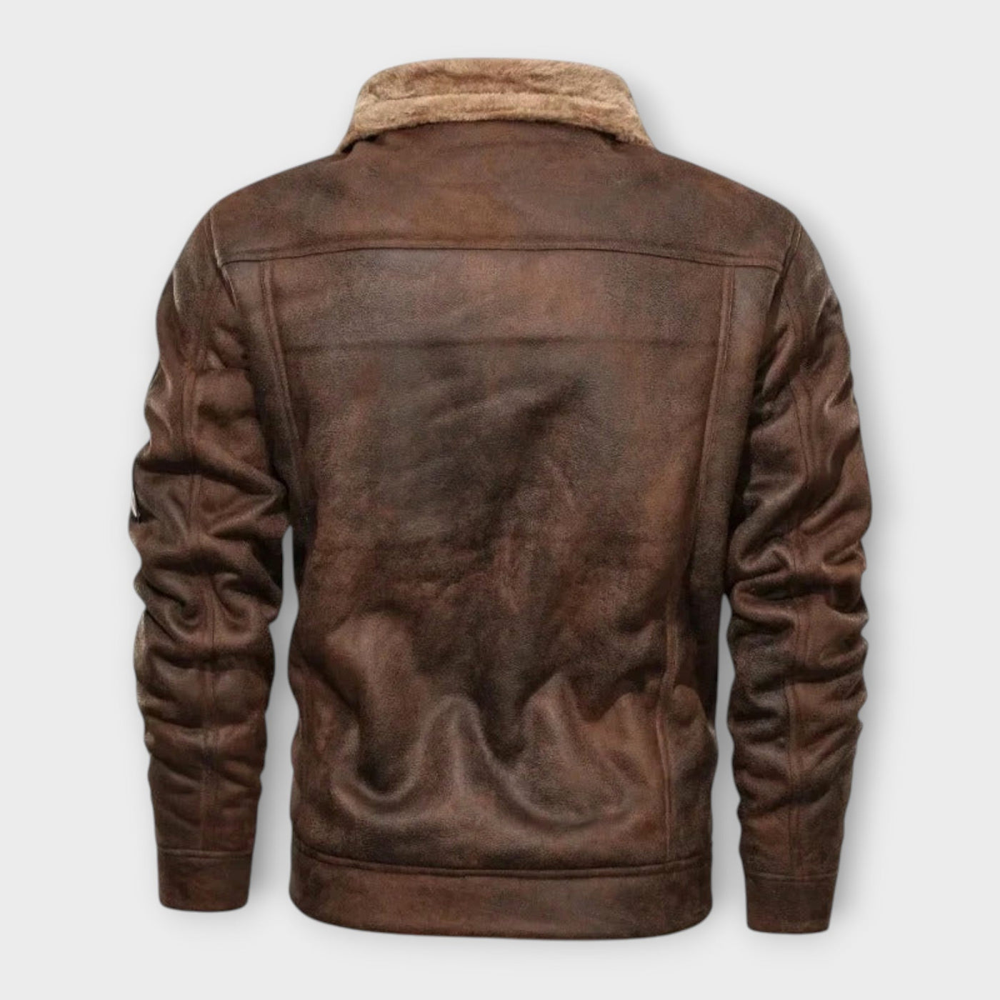 Elegant and Warm Fleece Leather Jacket