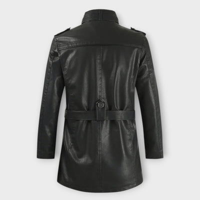 Elegant Long Leather Biker Jacket
