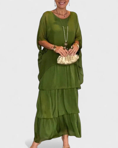 MeadowWhisper Chiffon Wrap Dress