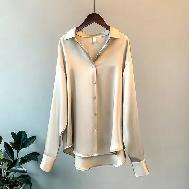 Olivia | Long Sleeved Luxe Satin Blouse